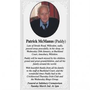 Patrick McManus (Paddy)