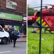A screenshot from a Tik Tok video from @Walkwithro2022 showing emergency services at Colindale