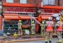 The fire in Bridge Road, Wembley at Wembley Park Food Centre