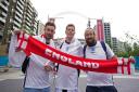 England fans outside Wembley Stadium ahead of the UEFA Euro 2020 semi final match between England and Denmark. Picture date: Wednesday July 7, 2021.