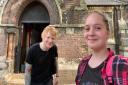 Ed Sheeran with Hampstead teenager Lily Taylor outside St Stephen's Church