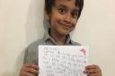 Eight-year-old Tahir wrote to Paddington Bear and the marmalade-loving bear replied. Picture: Jennifer Rahman
