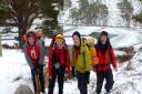 Adventurers Struan Chisholm, 21, Max Jamilly, 20, Calum Nicoll, 21 and Leo Horstmeyer, 24, on a recent training trip to Scotland.