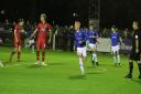 Matt Buse of Wealdstone celebrates scoring against Grimsby Town