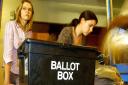 Staff in 2003 at Brent Town Hall take delivery of ballot boxes.