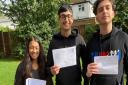 Claremont High's top scorers Nishi Shah, Krishi Mistry and Oliver Caushi