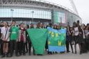 Students from Ark Academy call on the Football Association to become a Living Wage employer (Picture credit: Alastair Wanklyn)