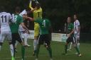 Action from Wealdstone's FA Cup clash at Burgess Hill