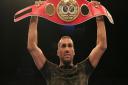 James DeGale shows off the IBF super middleweight belt that he won after defeating Andre Dirrell