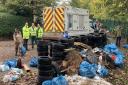 Tyres were cleared up from the River Brent