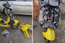 The moped left ripped apart after targeted by thieves