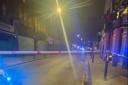 An image of the scene of a shooting in Park Parade, Harlesden, posted to X last night (January 30)