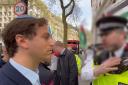 Screengrab from video shared by Campaign Against Antisemitism of their chief executive Gideon Falter speaking to a Metropolitan Police officer during a pro-Palestine march in London (Campaign Against Antisemitism/PA)