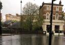 Cambridge Gardens, Kilburn, under water after downpour last month