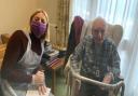 Istvan Fenyvesi receives a visit at Middlesex Manor care home now Covid guidelines are easing