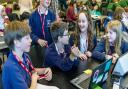 Pupil's from Kilburn Park Primary School learn to code during Amazon's Digital Careers day. Picture: Joel Chant