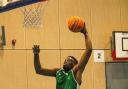 Tosin Oyelese attacks the basket for Westminster Warriors