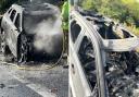 A car was completely destroyed on the M1 after a fire