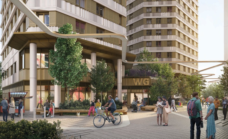 Wembley High Road Development CGI. Critics have suggested the site would be better used for flats to tackle the borough\s housing crisis. Image Credit: Regal London