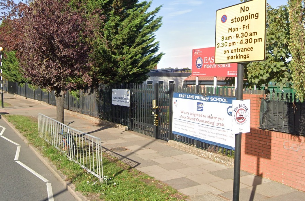 East Lane Primary School. East Lane Primary School. Image Credit: Google Maps
