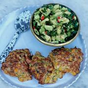 Courgette corn fritters from the air fryer