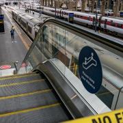 A platform is closed off at Kings Cross Station as union members take part in a fresh strike over jobs, pay and conditions. Picture date: Wednesday July 27, 2022.