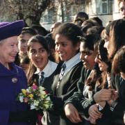 Queen Elizabeth II visited Kingsbury High School, Brent, to launch the Royal website in 1997