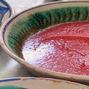 Tomato concentrate or 'stratto' is sundried in terracotta majolica dishes known as 'fanguotto', to create an intense paste that can be used year round