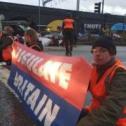 Insulate Britain blocking Junction 1 of the M1 at Brent Cross as they stage their 10th day of protests in the past three weeks.