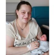 Sophia Louisa Bouhessane with her new born son delivered at Northwick Park Hospital