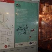 Nazi graffiti appears on a Willesden Green bus shelter. Picture: Robert Nicholas