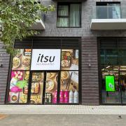 Signs are already up for the new Itsu in Wembley Park