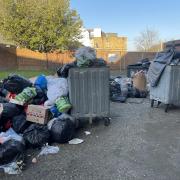 Waste at Bernard Shaw House sits uncollected by Brent's refuse staff