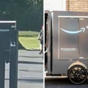 An Amazon e-cargo bike spotted in Gladstone Park this month, despite efforts made to avoid cutting through the park