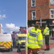 Police at the scene in Kilburn High Road