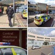 Armed police responded to a double stabbing at Central Middlesex Hospital yesterday (June 21)