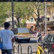 A crime scene was in place in Kilburn High Road