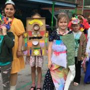 Children parade at Salusbury Primary School in Queen's Park
