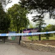 Police tape at King Edward VII Park after a man was killed in a stabbing