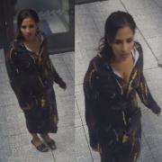The woman in the image is being sought as a witness in the case