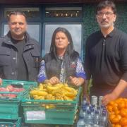 The free fruit'n'veg market at Willesden Green run by Dr Riaz and his volunteers