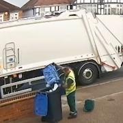 A video appears to capture a Brent bin man mixing the contents of the blue sack into the main bin. Photo: LDRS