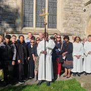 The congregation with servers at Christ Church Brondesbury are urging the Diocese to keep it open