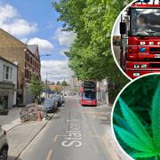 Emergency serives were called to a fire at a house being used as a suspected cannabis factory in Station Terrace, Queen's Park