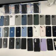 The stolen phones retrieved after a raid in Harlesden