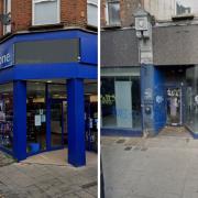 The former Shoezone in Harlesden (left) and the William Hill (right)