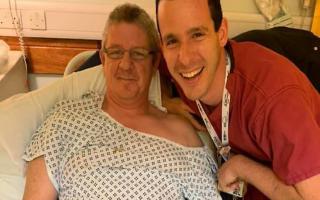 John Bryne and consultant Lorenzo Patrone. Picture: Northwick Park Hospital