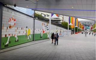 Philip Grant of the Wembley History Society hopes this mural of the 1948 London Olympics will be uncovered in time for the 75th anniversary of the games in April