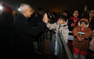 Mayor Sadiq Khan arrives at Neasden Temple for Diwali