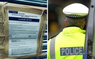 A closure notice (left) was issued after drugs were allegedly found at a bar